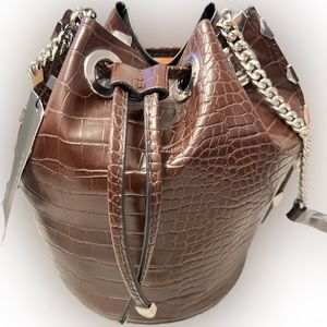 Zara handbag crocodile print bucket  👜